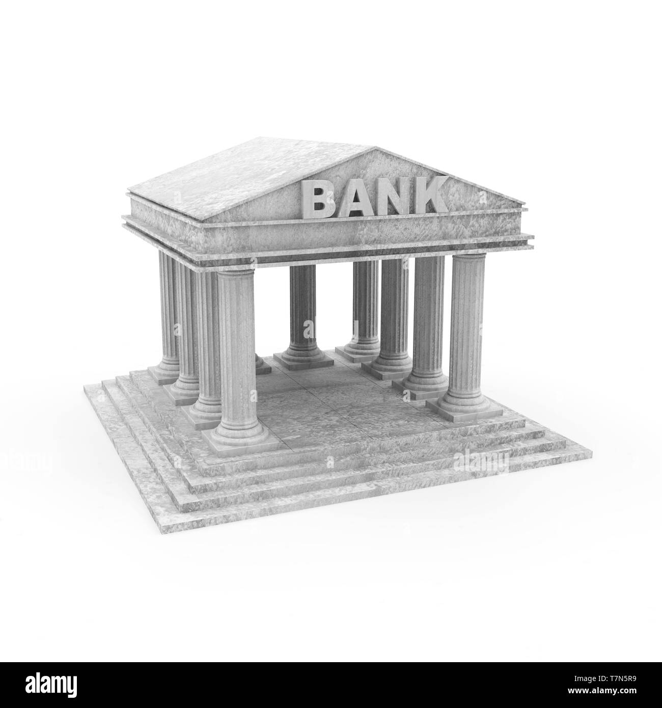 Bank Symbol isoliert auf weißem Hintergrund. Unternehmen finanzielle Konzept Stockfoto