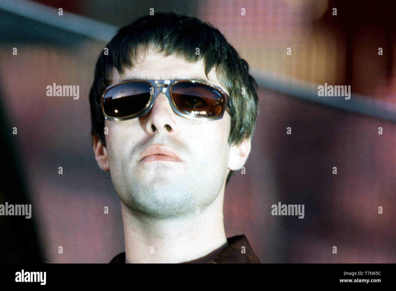 OASIS UK Rock Gruppe mit Liam Gallagher im Juni 1997 Stockfoto