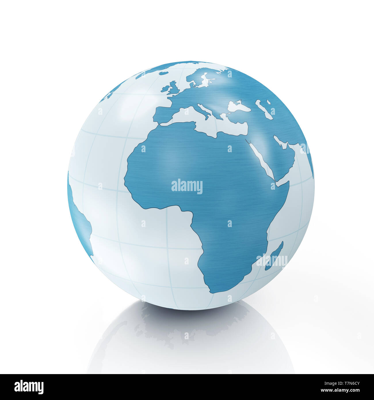Stil Earth Globus isoliert auf weißem Hintergrund Stockfoto