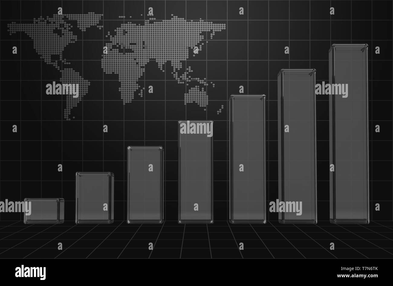 Stilvolle Business graph Hintergrund mit Weltkarte Stockfoto