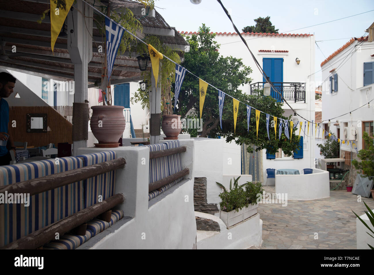 Griechenland, Kykladen, Kythnos Dryopida, historische Stadt Stockfoto