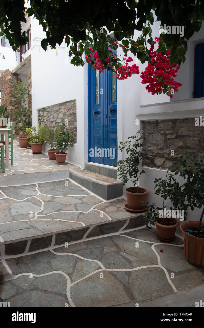 Griechenland, Kykladen, Kythnos Dryopida, historische Stadt Stockfoto