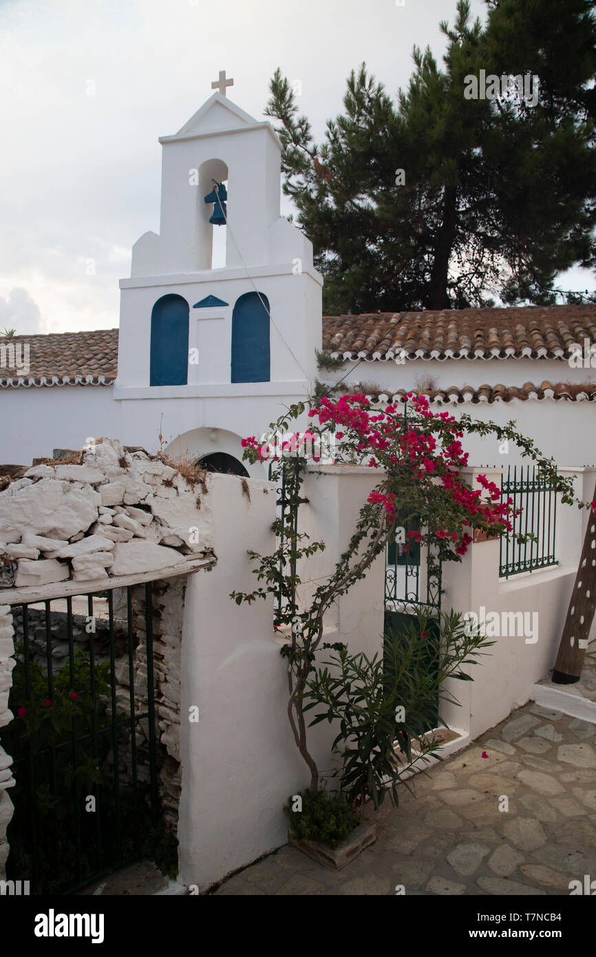 Griechenland, Kykladen, Kythnos Dryopida, historische Stadt Stockfoto