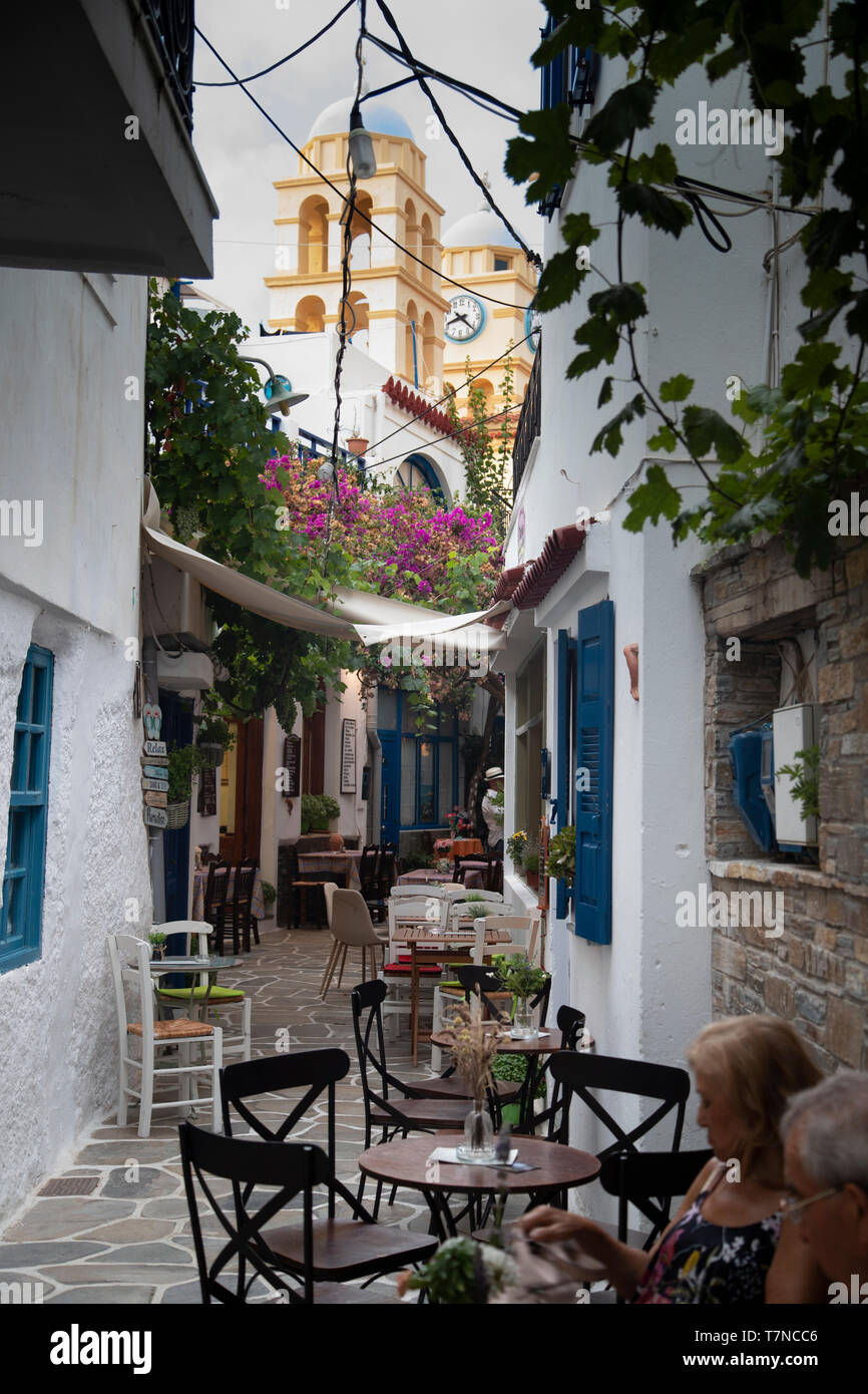 Griechenland, Kykladen, Kythnos Dryopida, historische Stadt Stockfoto