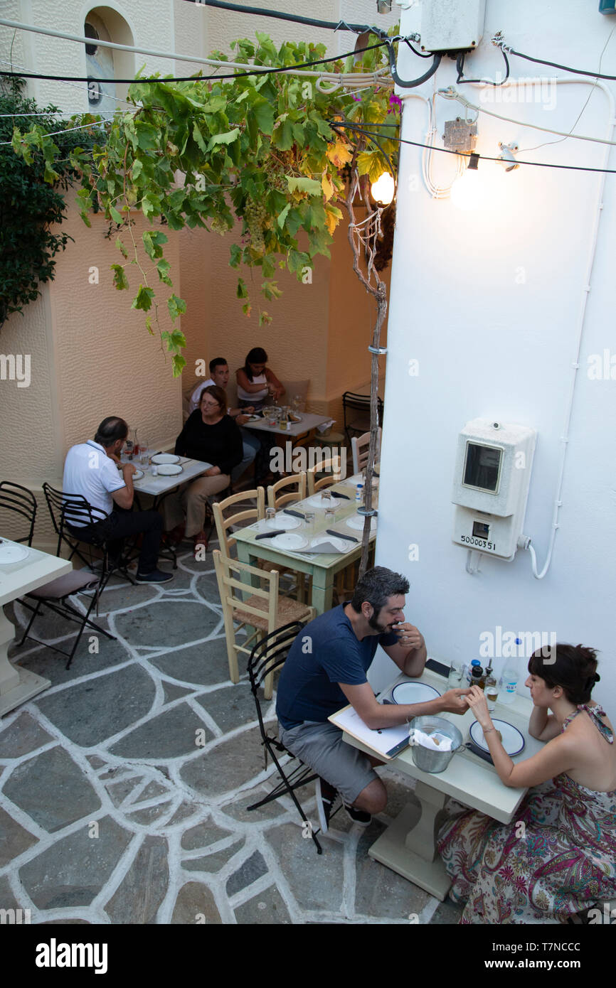 Griechenland, Kykladen, Kythnos Dryopida, historische Stadt Stockfoto