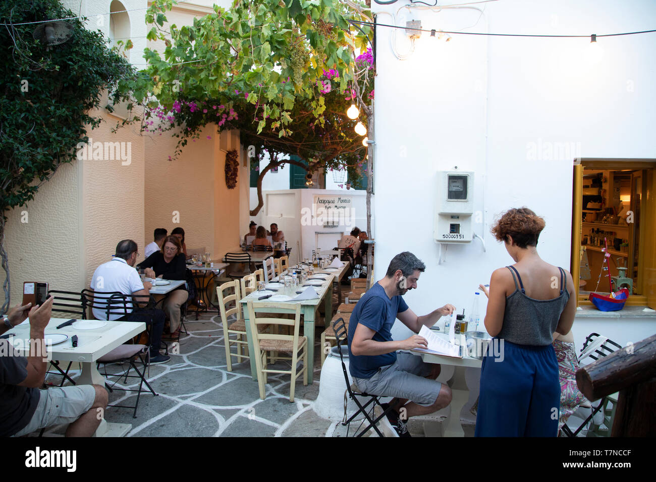 Griechenland, Kykladen, Kythnos Dryopida, historische Stadt Stockfoto