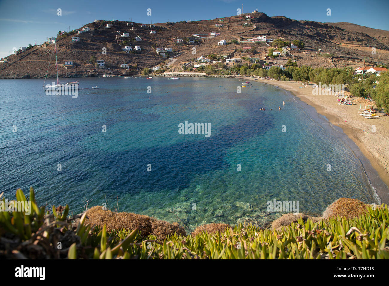 Griechenland, Kykladen, Kythnos, Agios Dimitrios Beach Stockfoto