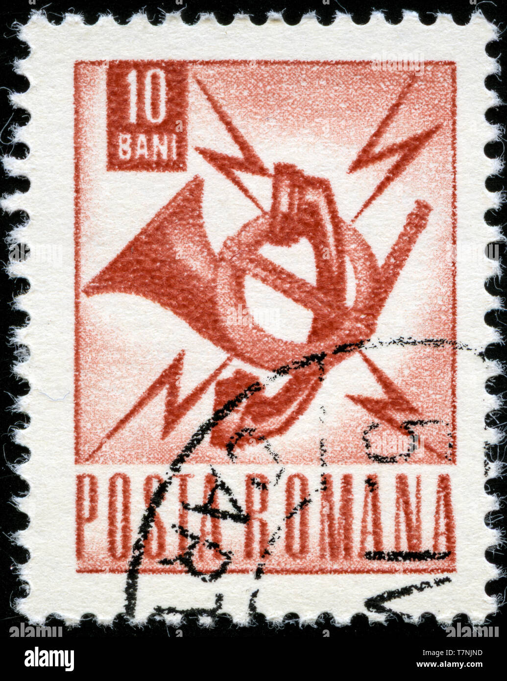 Briefmarke aus Rumänien in der Postdienste und Verkehr Serie 1968 ausgestellt Stockfoto