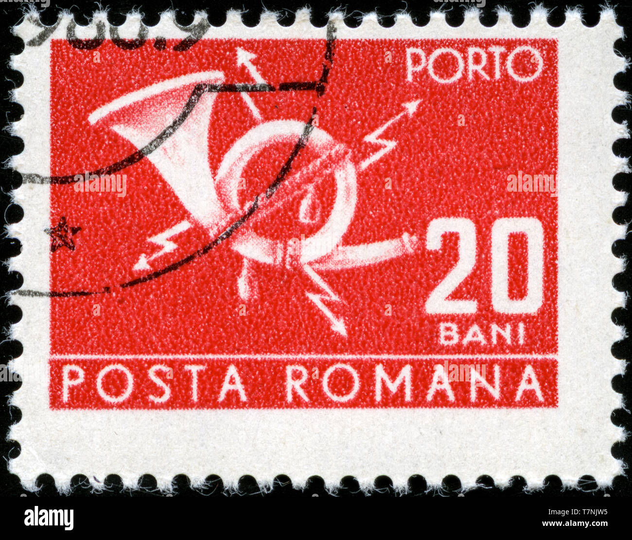 Briefmarke aus Rumänien in die Post und Telekommunikation II-Serie im Jahre 1970 ausgestellt Stockfoto
