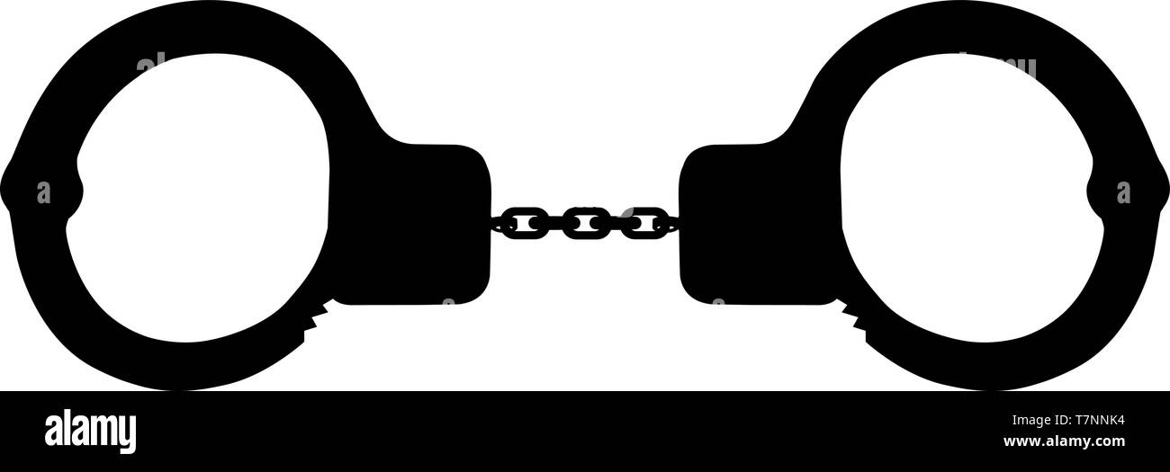Handschellen. Schwarze silhouette Symbol Stock Vektor