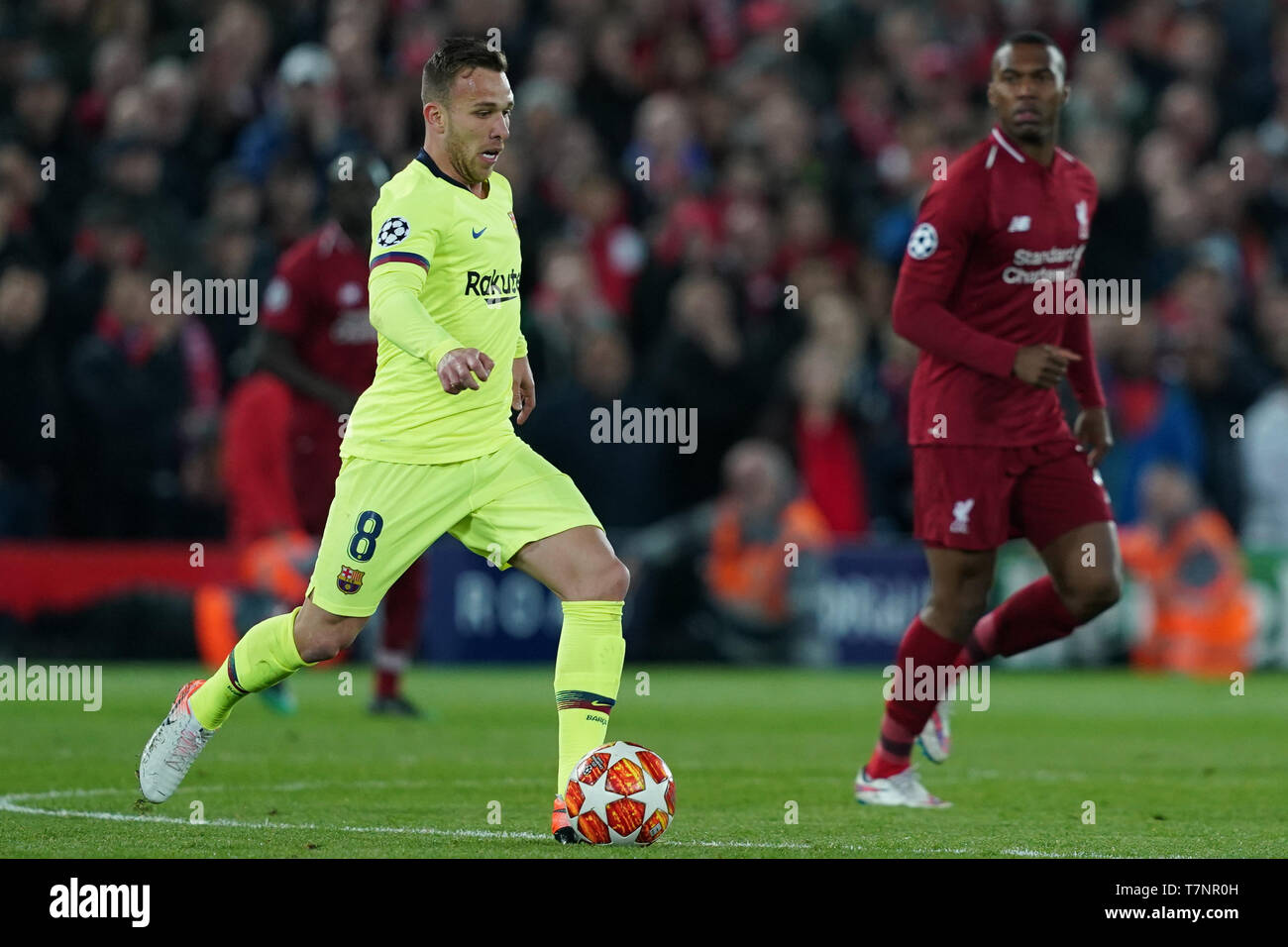Barcelonas Arthur in Aktion während des heutigen Match 7 Mayl 2019, Anfield Stadion, Liverpool, England, UEFA Champions League, Halbfinale, Rückspiel, Liverpool FC vs FC Barcelona Quelle: Terry Donnelly/News Bilder Stockfoto