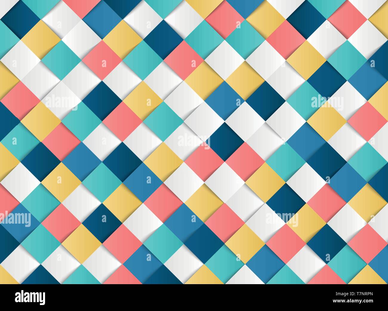 Abstrakte farbenfrohe Square geometrische Muster design Papier Dekoration Hintergrund. Sie können für den Sommer Hintergrund Vorlage, ad, Poster, Artwork verwenden, Stock Vektor