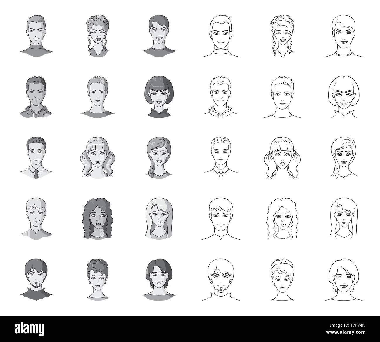 Aussehen, Kunst, Athlet, Avatar, Glatze, Bart, Junge, Sammlung, Design, Kleid, Gesicht, Mimik, Mode, Mädchen, Gläser, Großvater, Großmutter, Frisur, Kopf, menschliche, Icon, Illustration, isoliert, Logo, Mann, Mono, Outline, Schnurrbart, Außen, Menschen, Personen, Portrait, Satz, Zeichen, Stiefvater, Stiefmutter, Stil, Symbol, Lehrer, Riegel, Benutzer, Vector, Web, Frau, Arbeiten, Vektor, Vektoren, Stock Vektor