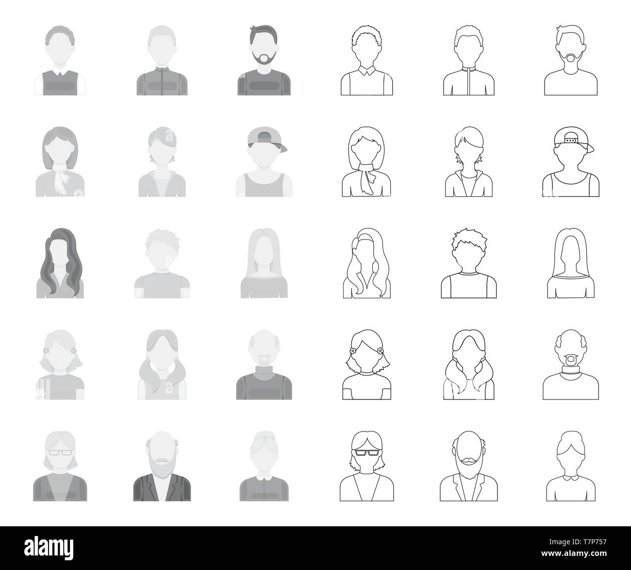 Aussehen, Kunst, Athlet, Avatar, Glatze, Bart, Junge, Sammlung, Design, Kleid, Gesicht, Mimik, Mode, Mädchen, Gläser, Großvater, Großmutter, Frisur, Kopf, menschliche, Icon, Illustration, isoliert, Logo, Mann, Mono, Outline, Schnurrbart, Außen, Menschen, Personen, Portrait, Satz, Zeichen, Stiefvater, Stiefmutter, Stil, Symbol, Lehrer, Riegel, Benutzer, Vector, Web, Frau, Arbeiten, Vektor, Vektoren, Stock Vektor