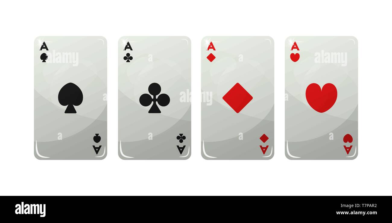 Casino Karten. Vector Illustration. Einrichten von Aces Stock Vektor