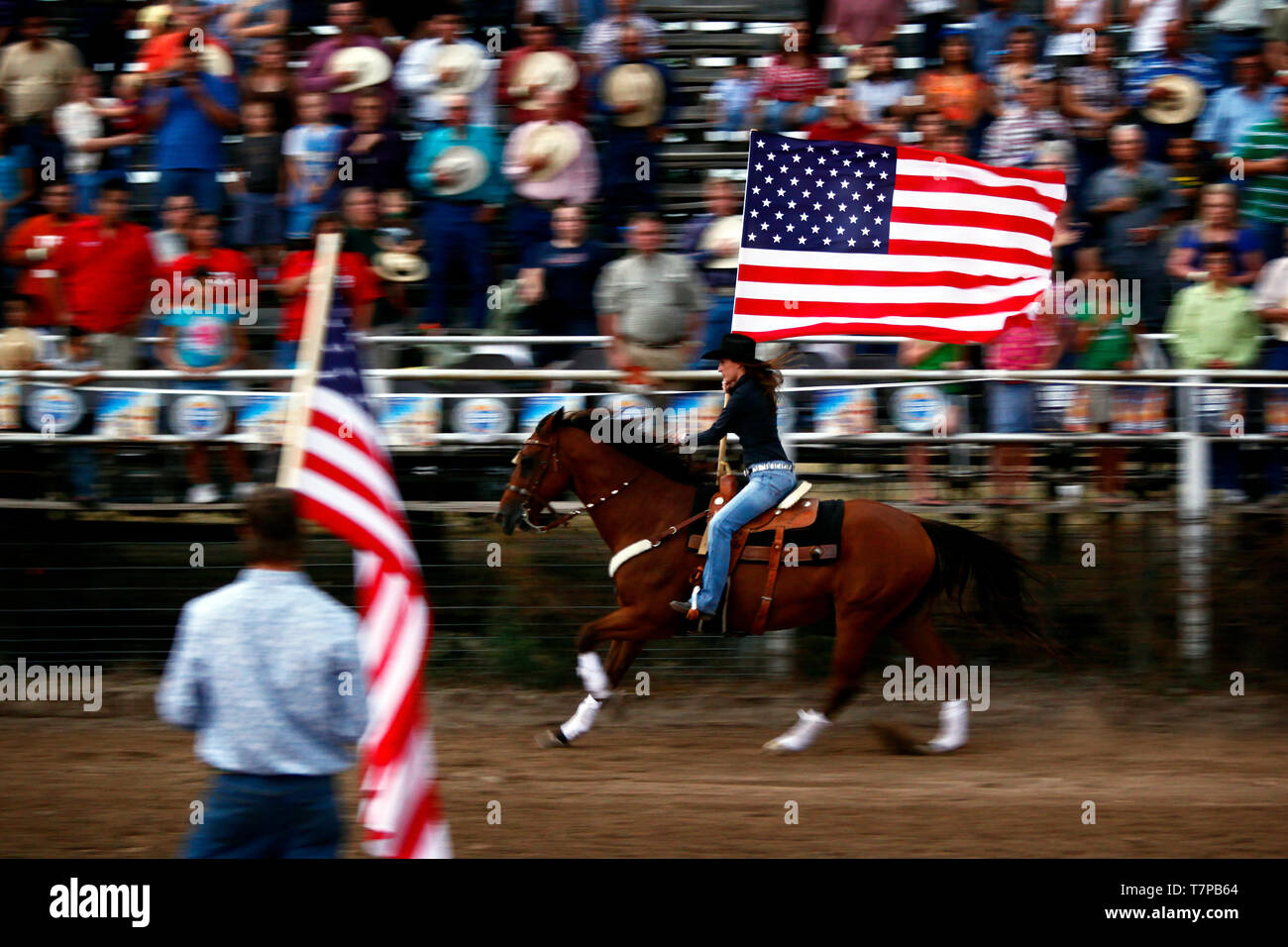 Rodeo Show im Uvalde County Fairplex Stockfoto