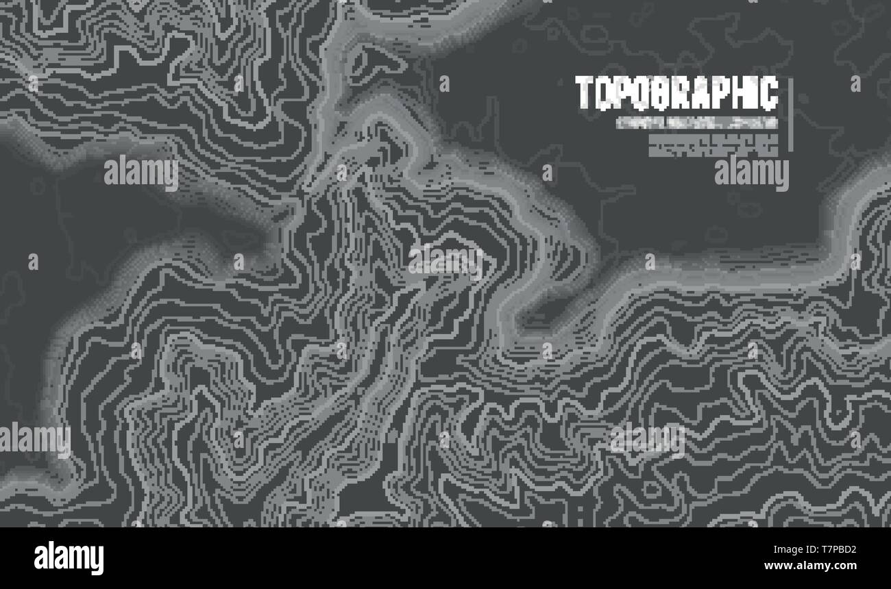 Grauen Konturen vektor Topographie. Geographische Berg Topographie Vector Illustration. Topografische Muster Textur. Karte auf dem Land vektor Gelände Stock Vektor