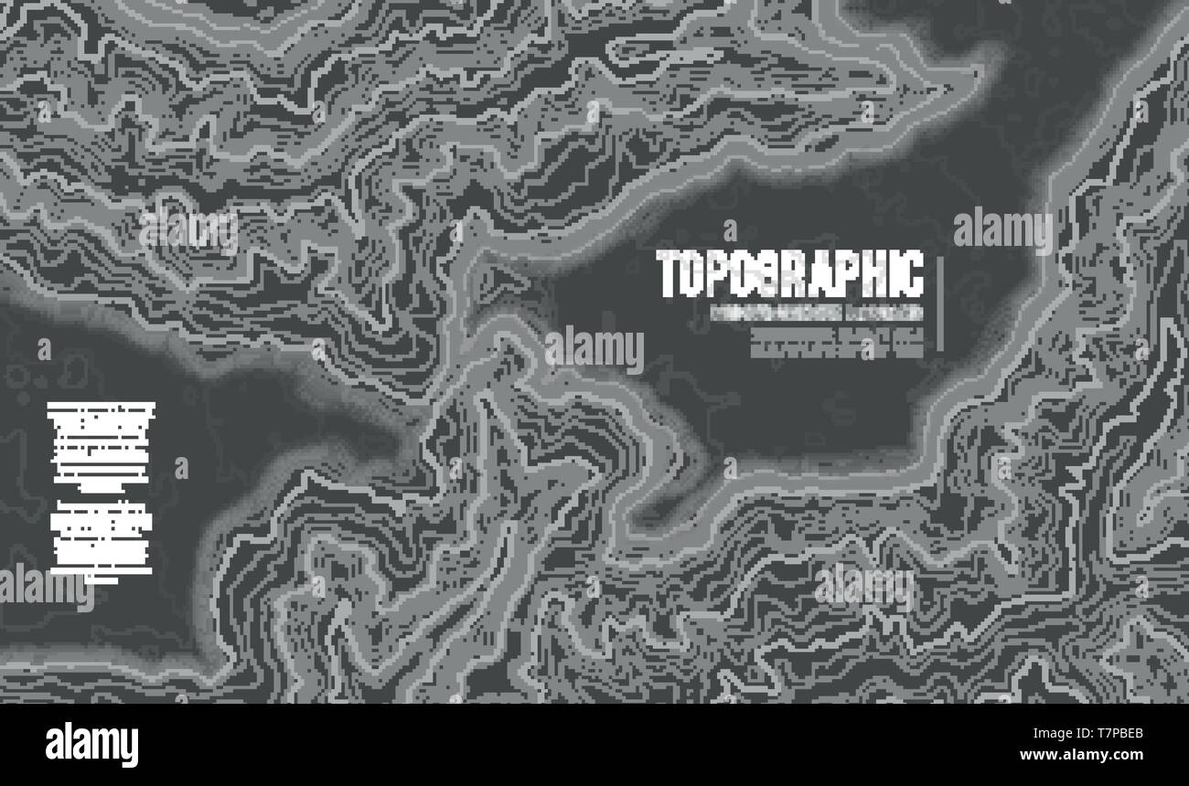 Grauen Konturen vektor Topographie. Geographische Berg Topographie Vector Illustration. Topografische Muster Textur. Karte auf dem Land vektor Gelände Stock Vektor