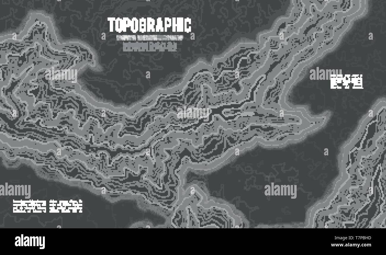 Grauen Konturen vektor Topographie. Geographische Berg Topographie Vector Illustration. Topografische Muster Textur. Karte auf dem Land vektor Gelände Stock Vektor