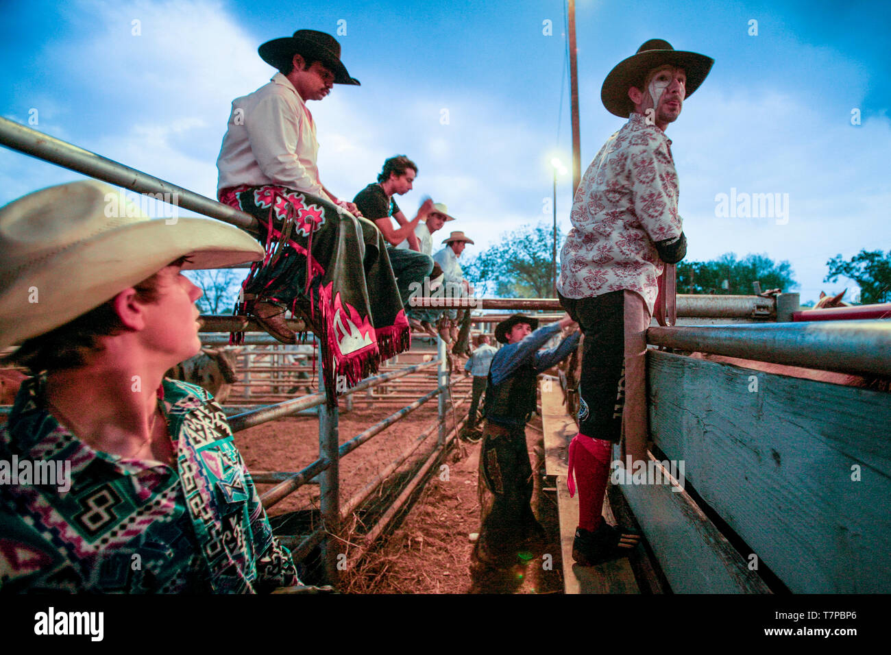 Rodeo Show im Uvalde County Fairplex Stockfoto