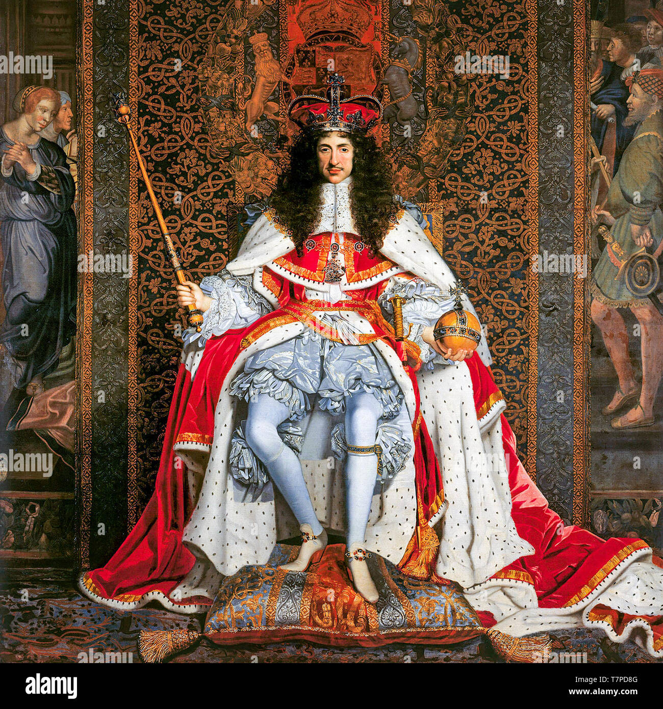 Karl II. Von England in Krönungsroben, Porträtgemälde von John Michael Wright, um 1661 Stockfoto