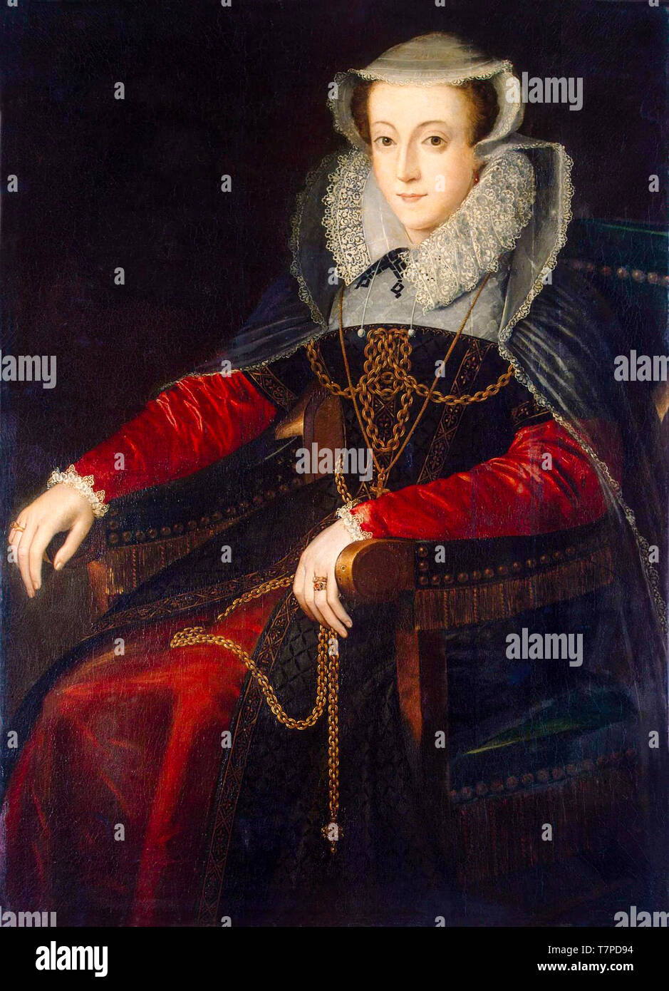 Porträt von Maria Königin von Schotten, sitzend, Gemälde, 19. Jahrhundert Stockfoto