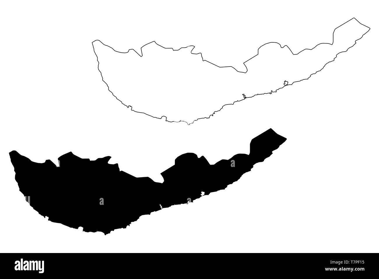 Bundesland Kärnten, Sri Lanka (administrative divisions, der Demokratischen Sozialistischen Republik Sri Lanka, Ceylon) Karte Vektor-illustration, kritzeln Skizze S Stock Vektor