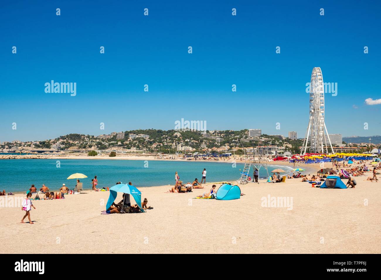 Frankreich, Bouches-du-Rhone, Marseille, der Prado Strände, die bonneveine Strand und der Grande Roue Stockfoto