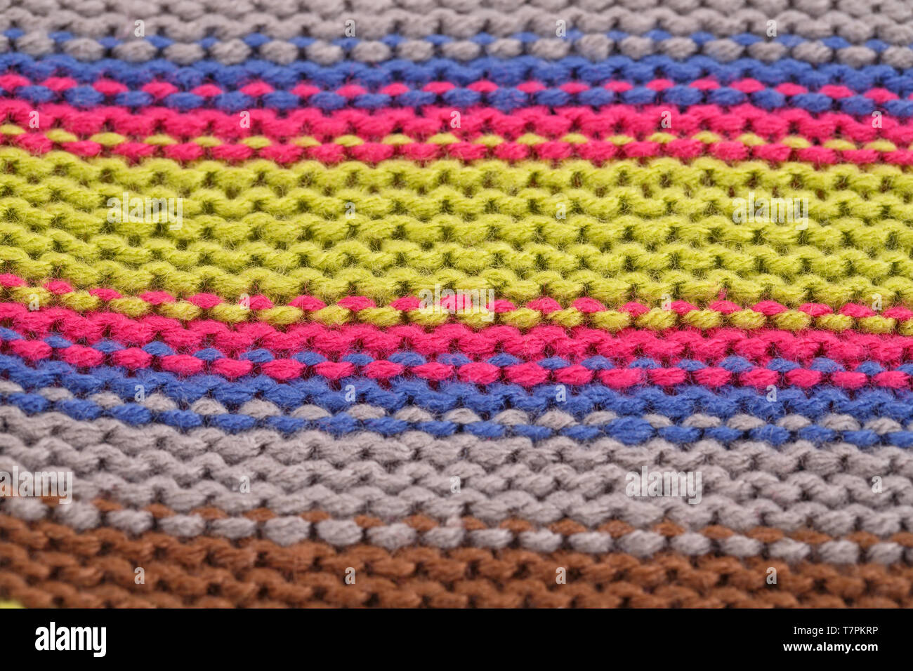 Gestrickte Tuch Closeup Hintergrundbild. Stockfoto