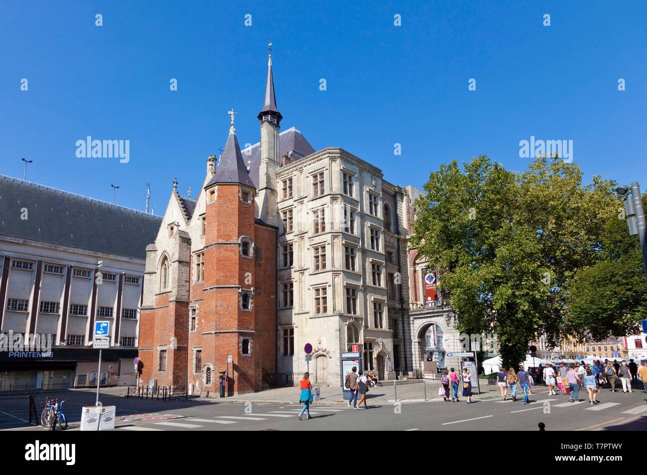 Frankreich, Nord, Lille, Palais Rihour auf der Place Rihour Stockfoto