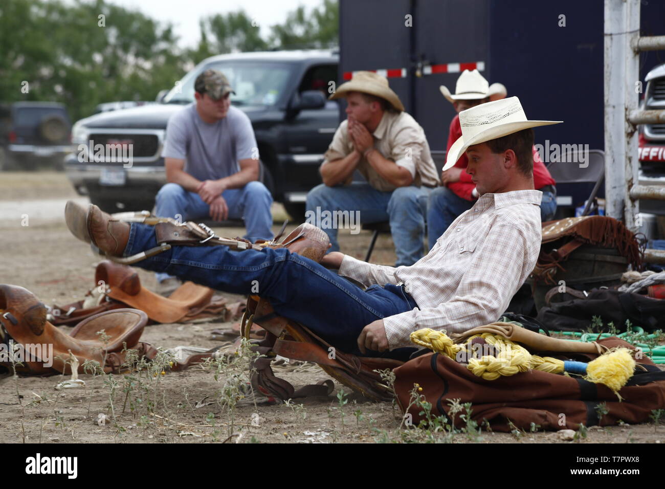 Rodeo Show im Uvalde County Fairplex Stockfoto