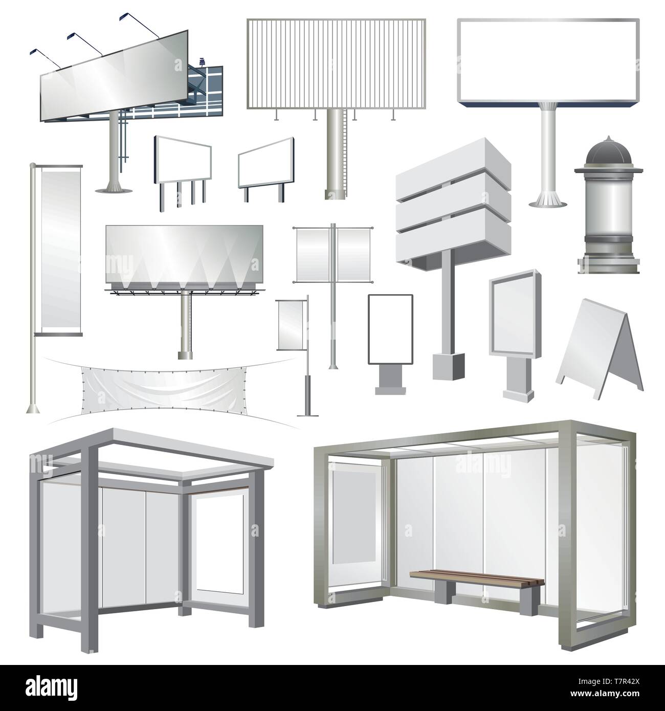 Plakate und Straße Anzeigenvorlagen Stock Vektor