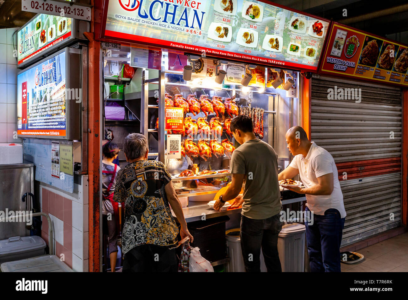 Hawker Chan's Michelin Stern Hawker Stall, Chinatown Complex, Chinatown, Singapur, Südostasien Stockfoto