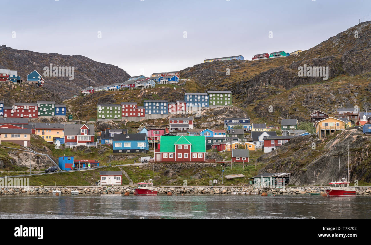 Hafen, Qaqortoq, Grönland Stockfoto