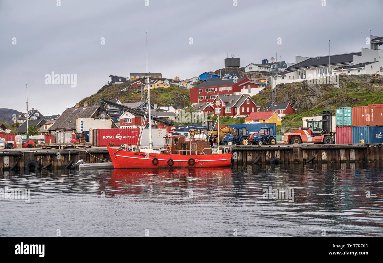 Hafen, Qaqortoq, Grönland Stockfoto