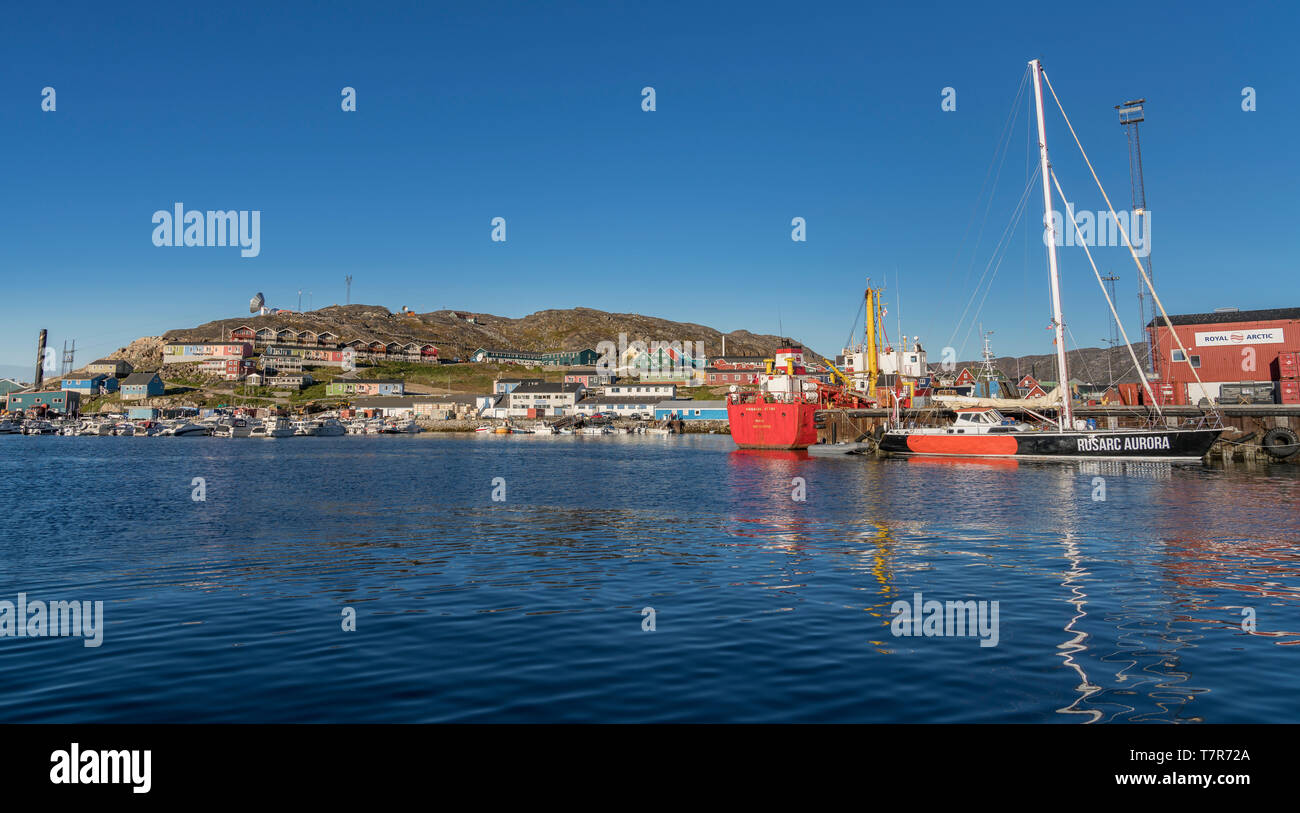 Hafen, Qaqortoq, Grönland Stockfoto