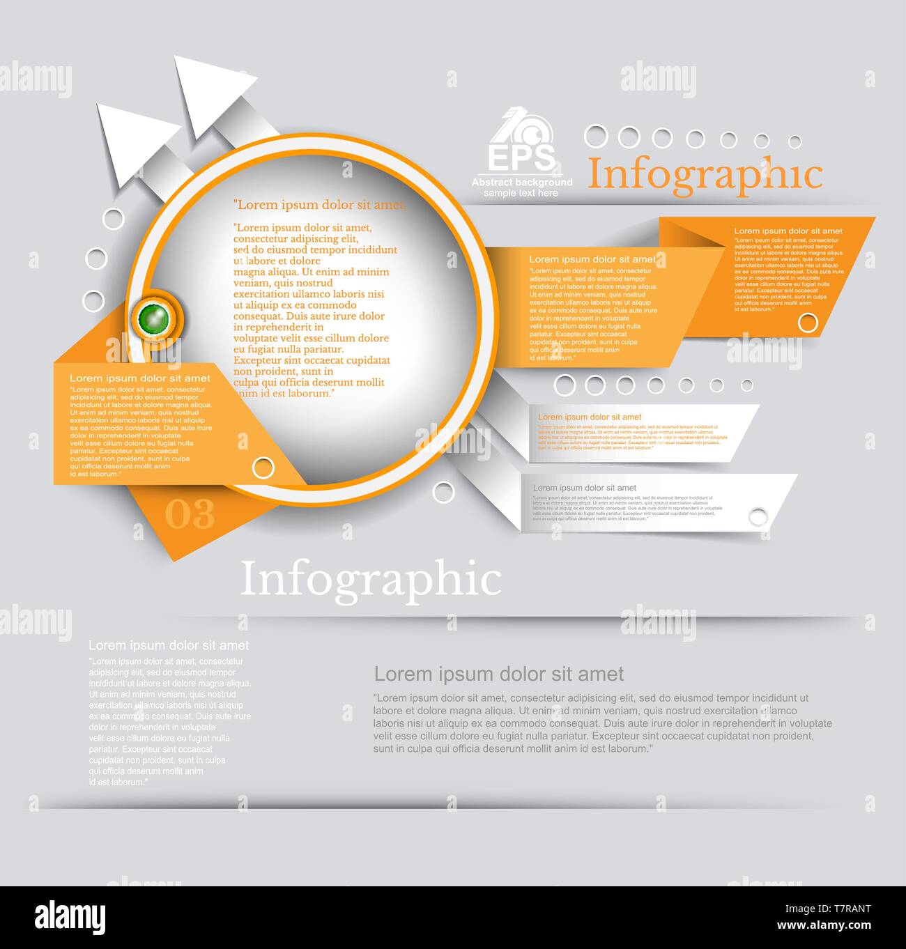 Abstrakte Banner mit Kreis frame Pfeile und Papier Farbband Design für Ihr Unternehmen Werbeartikel & Artwork Stock Vektor