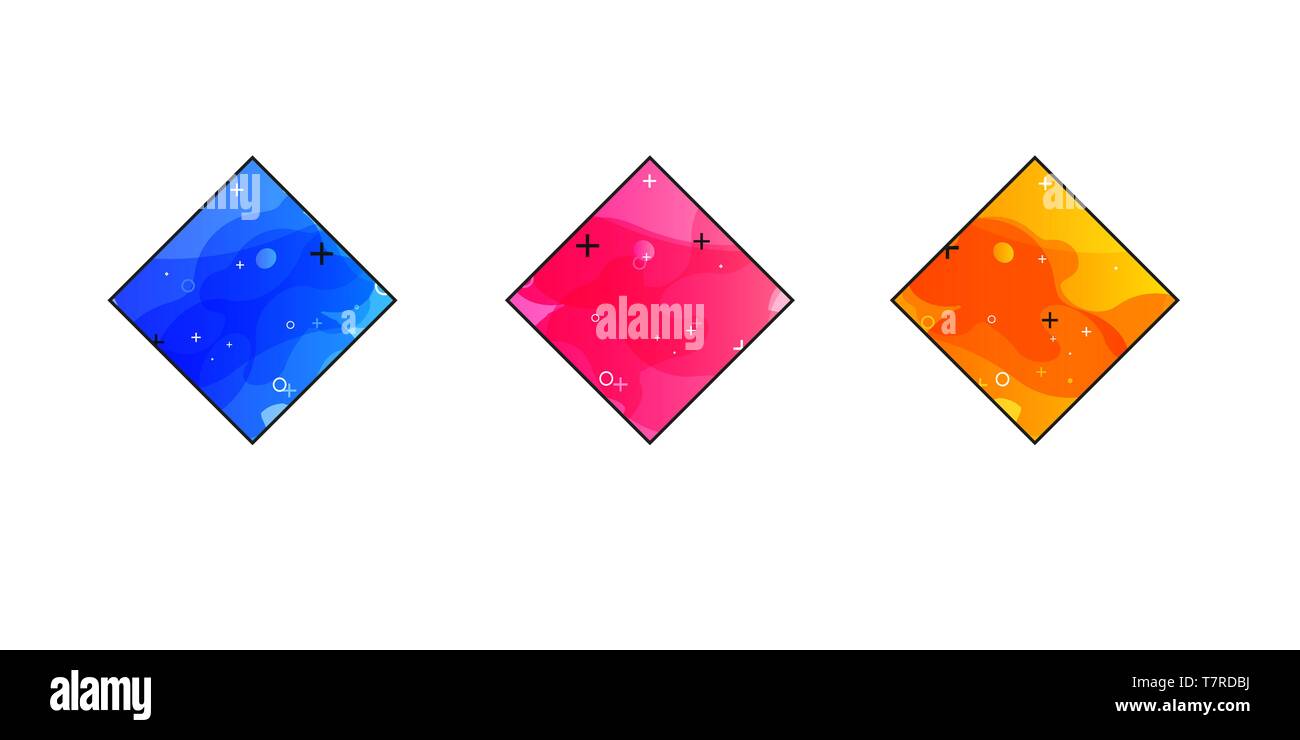 Gradient geometrische Banner mit fließenden Flüssigkeiten, Formen. Dynamische Fluid Design für Logos, Flyer oder presentstion. Abstract vector Hintergrund Stock Vektor