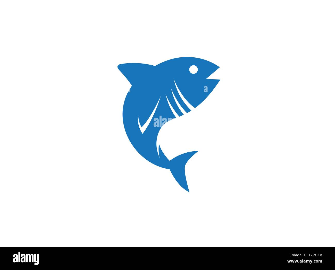 Tona bluefisch in Symboldesign-Illustration, Thunfisch Meereslebesymbol Illustrator auf weißem Hintergrund Stock Vektor