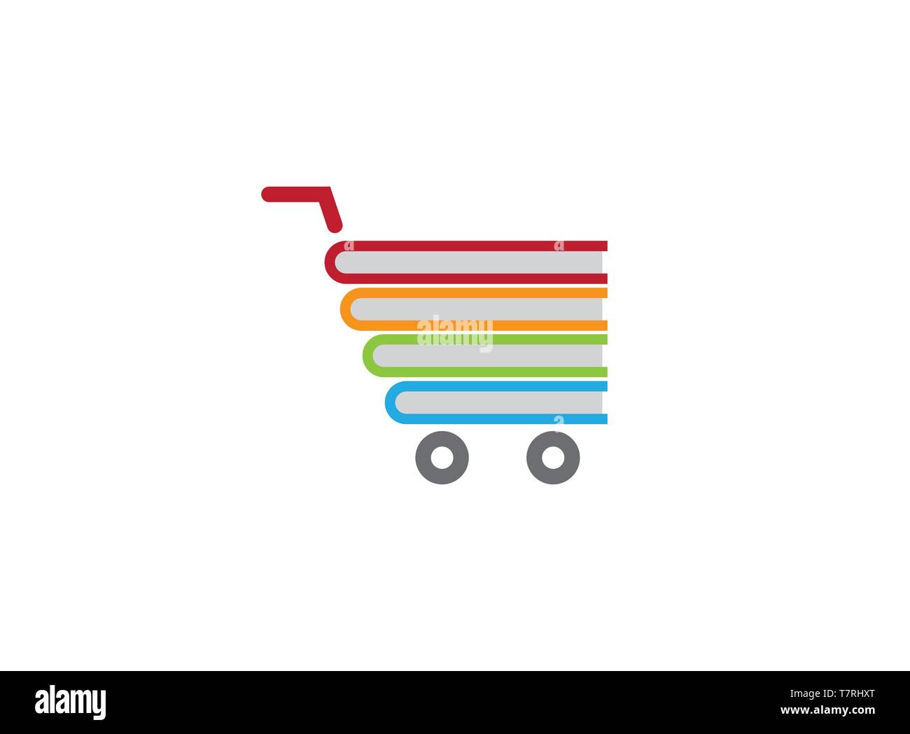 Bücher innerhalb ein Warenkorb Symbol Vektor logo Illustration auf weißem Hintergrund Stock Vektor