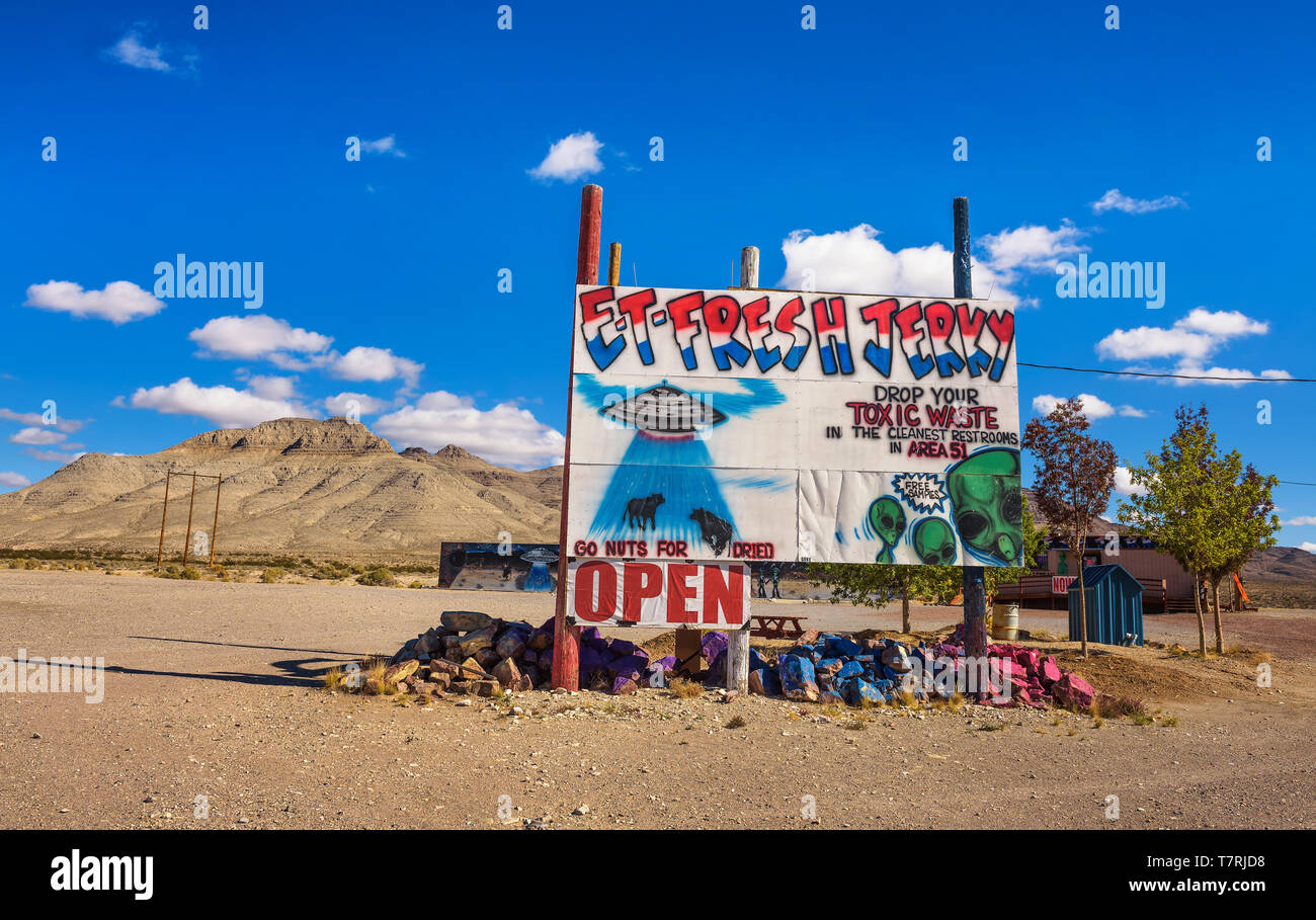 E-T-Frischen ruckartig Store auf dem Extraterrestrial Highway Stockfoto