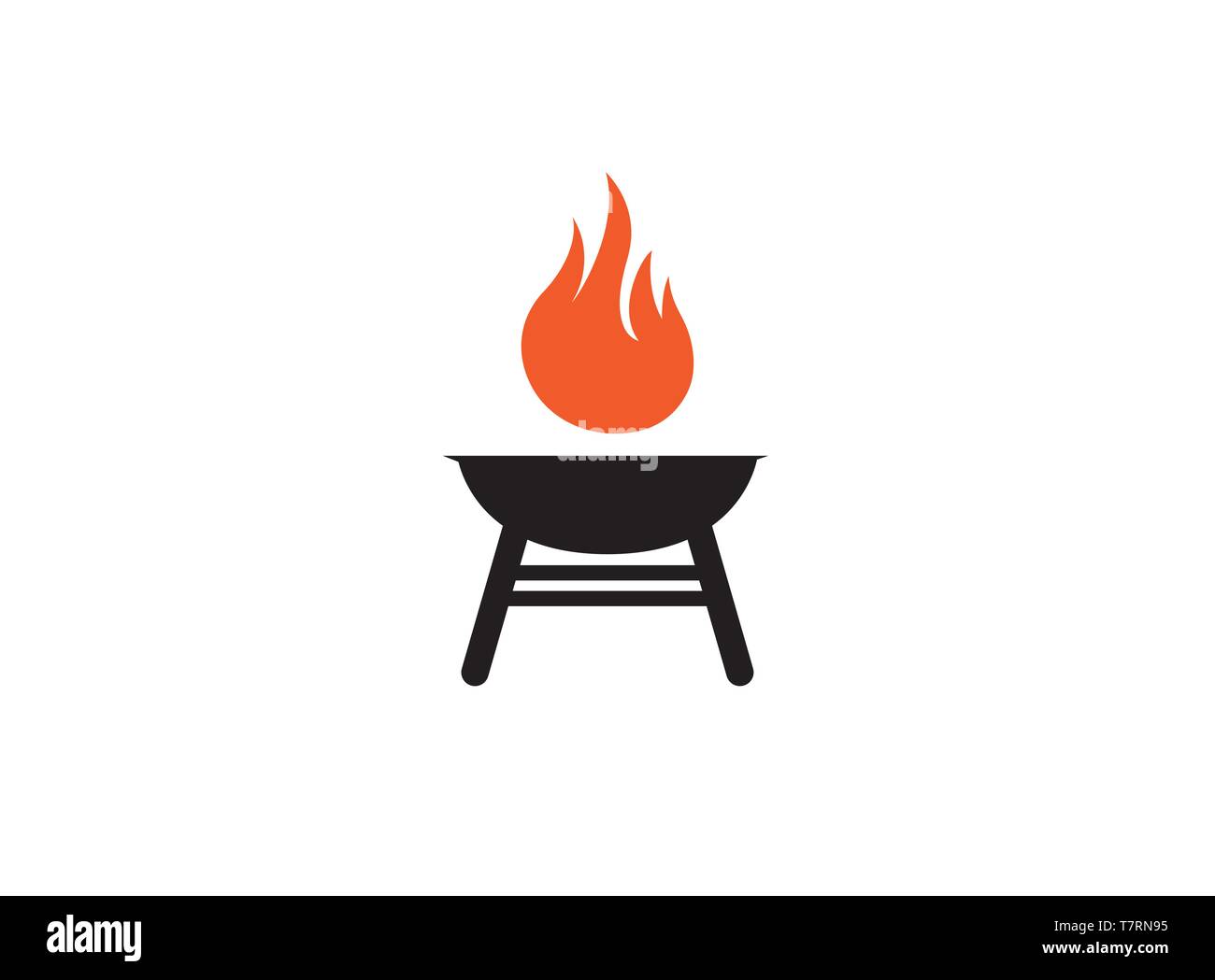 Grillmöglichkeiten mit Feuer für Logo Stock Vektor