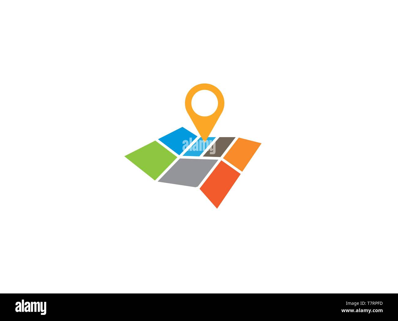 Road map Pin ein Zeiger mit einer roadmap für Logo Stock Vektor