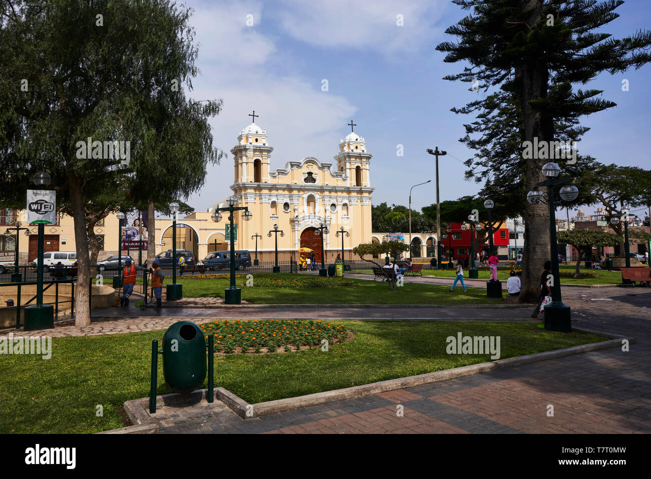 Santiago Apostol Katholische Kirche im alten Stadtteil Surco Lima Peru ca. 1571 Stockfoto