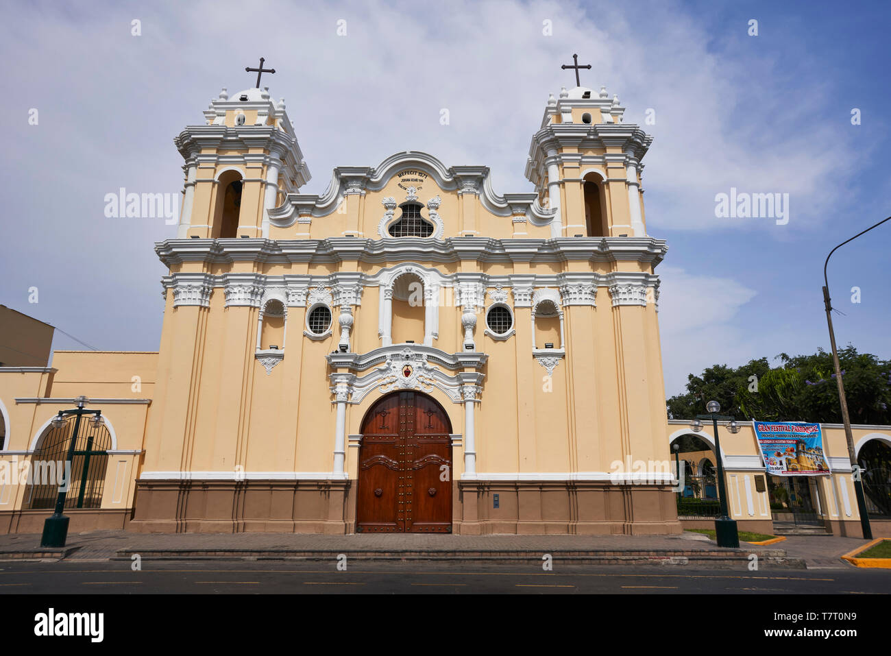 Santiago Apostol Katholische Kirche im alten Stadtteil Surco Lima Peru ca. 1571 Stockfoto
