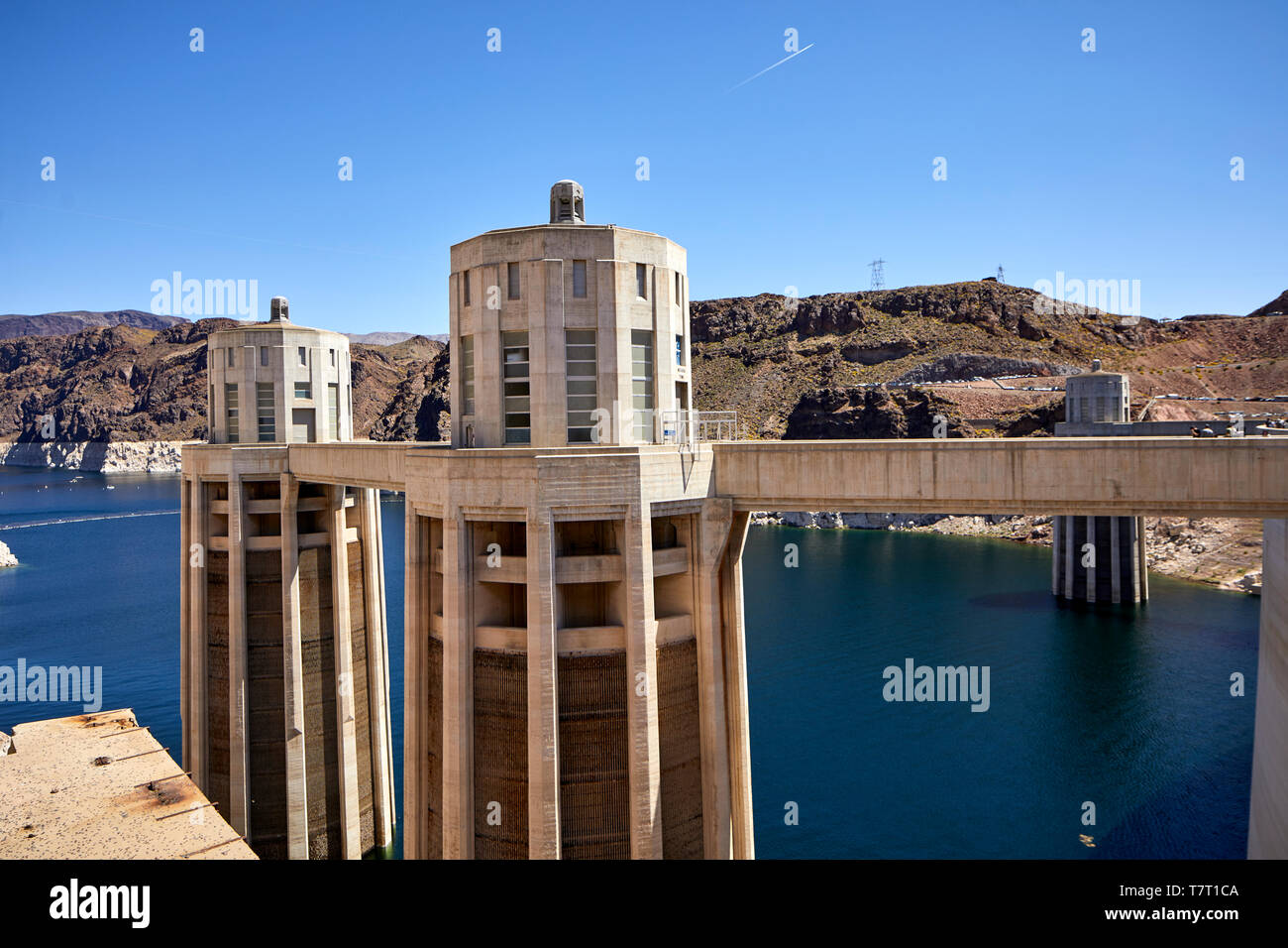 Boulder City Hoover Dam Black Canyon des Colorado River, an der Grenze zwischen den US-Bundesstaaten Nevada und Arizona Stockfoto