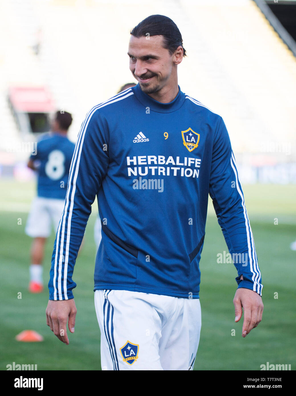 Mai 8, 2019: Los Angeles Galaxy, Zlatan Ibrahimovic (9) Während des Wrm ups vor Columbus Crew SC in ihr Spiel in Columbus, Ohio, USA. Bre Stockfoto