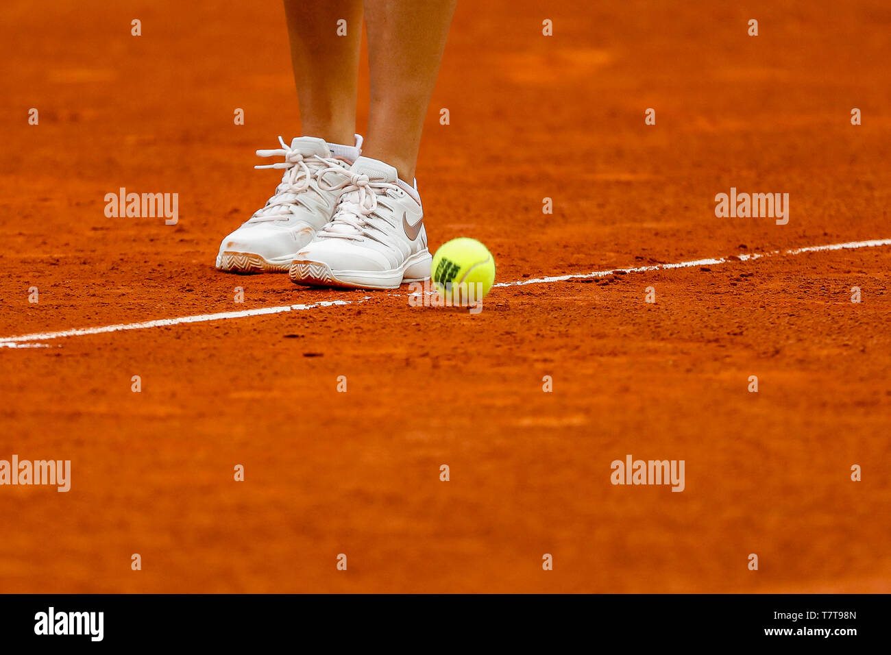 Caja Magica, Madrid, Spanien. 8. Mai, 2019. Mutua Madrid Open, Tag 5; Caroline Garcia (FRA) Detail ihrer Füße Credit: Aktion plus Sport/Alamy leben Nachrichten Stockfoto