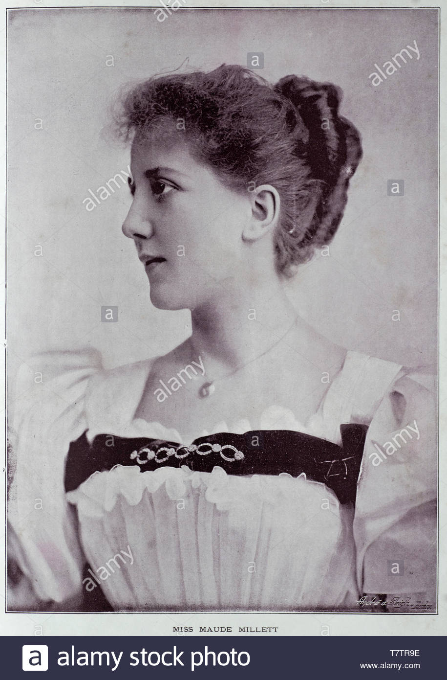Maude Millet Porträt, 1867-1920, deutsche Schauspielerin, Foto aus dem Jahr 1890 s Stockfoto