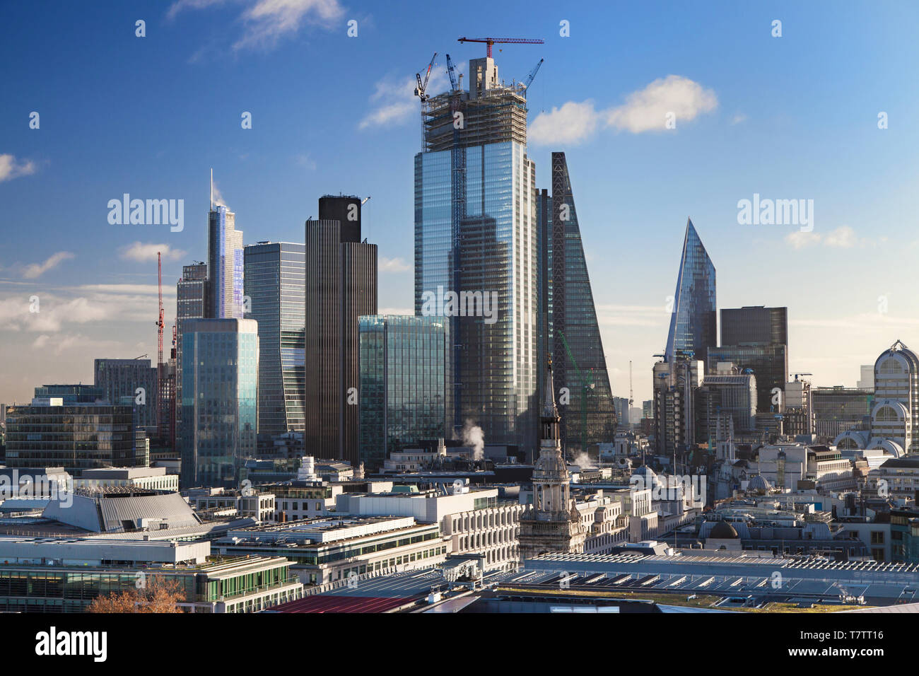 Wolkenkratzer der Stadt von St Paul's Cathedral, London, Vereinigtes Königreich. Stockfoto
